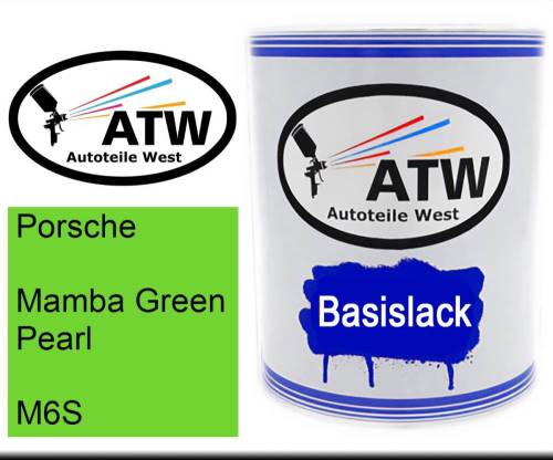 Porsche, Mamba Green Pearl, M6S: 1L Lackdose, von ATW Autoteile West.